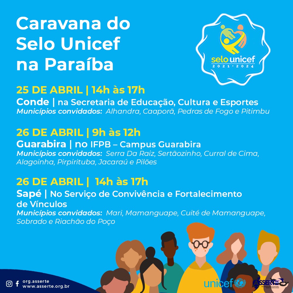 Caravana do selo UNICEF visita Conde, Guarabira e Sapé