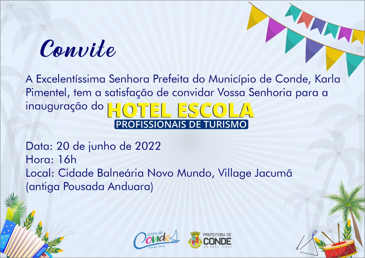 Prefeitura de Conde inaugura Hotel Escola nesta segunda-feira