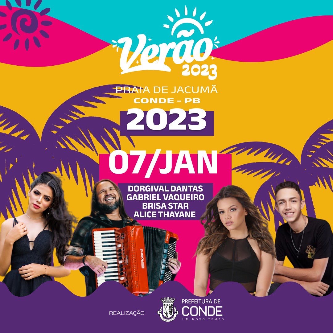 Verão 2023 em Conde: Praia de Jacumã recebe neste sábado, shows de Dorgival Dantas, Brisa Star e outros artistas