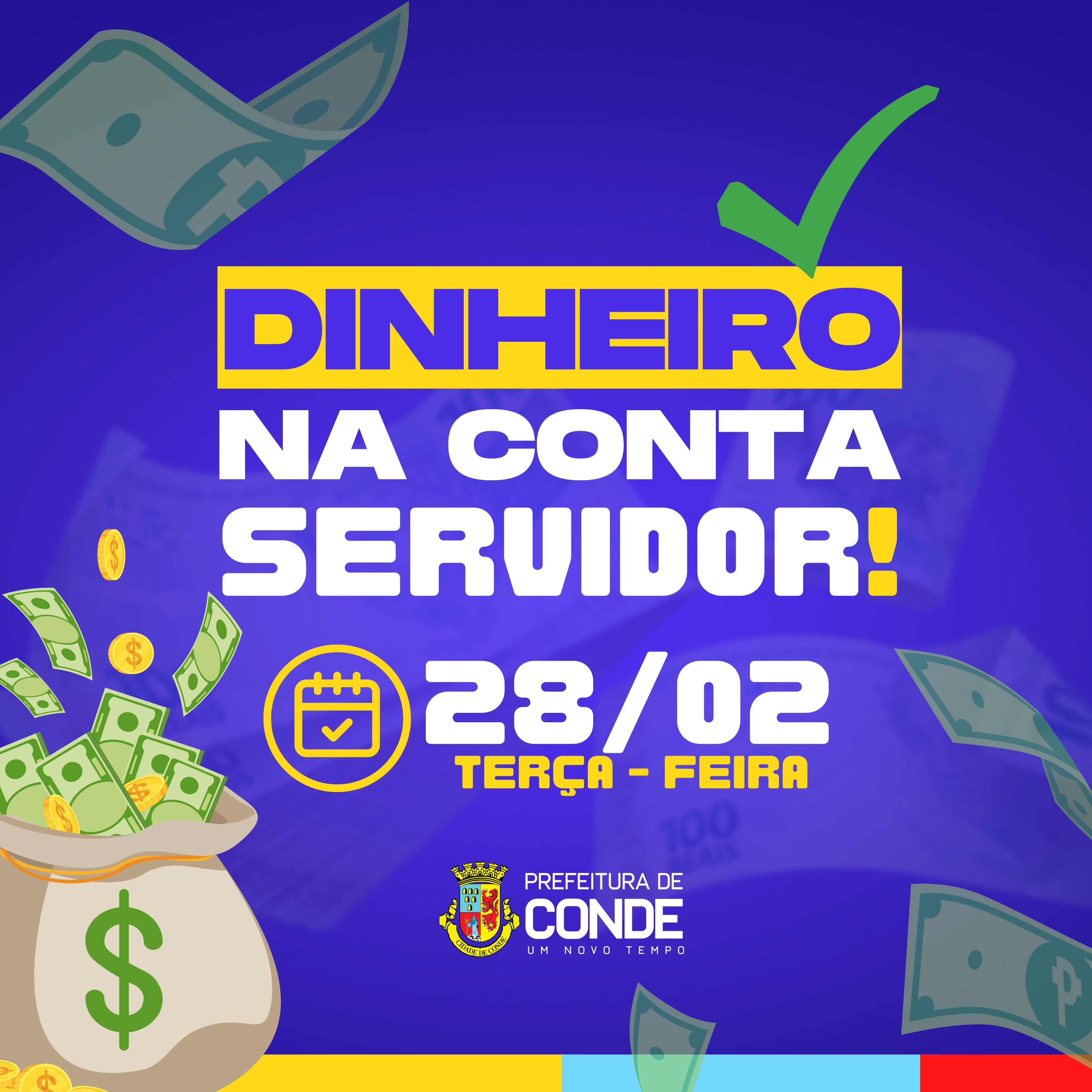 Servidores da Prefeitura de Conde recebem pagamento de fevereiro no dia 28