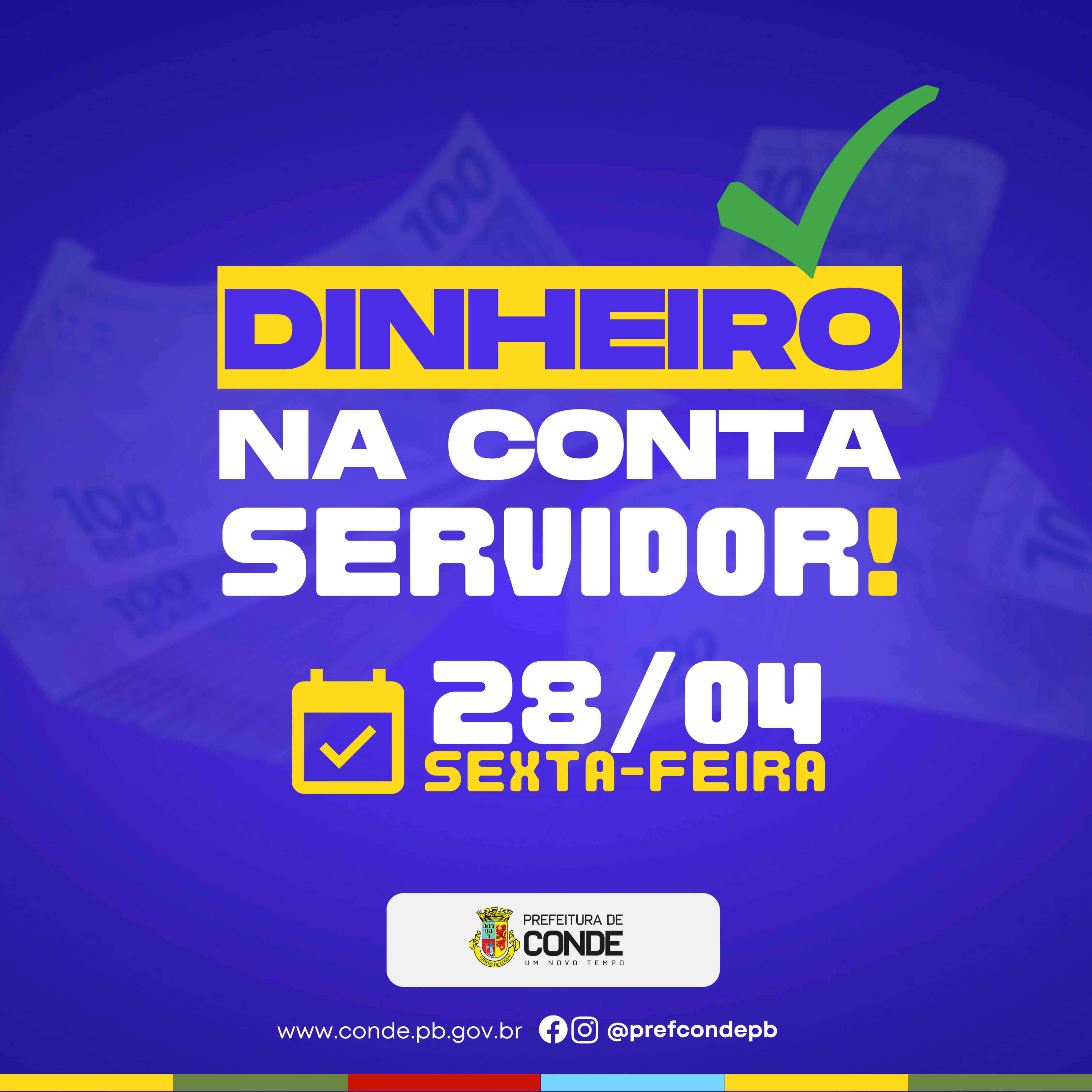 Servidores municipais de Conde recebem pagamento de abril na próxima sexta-feira