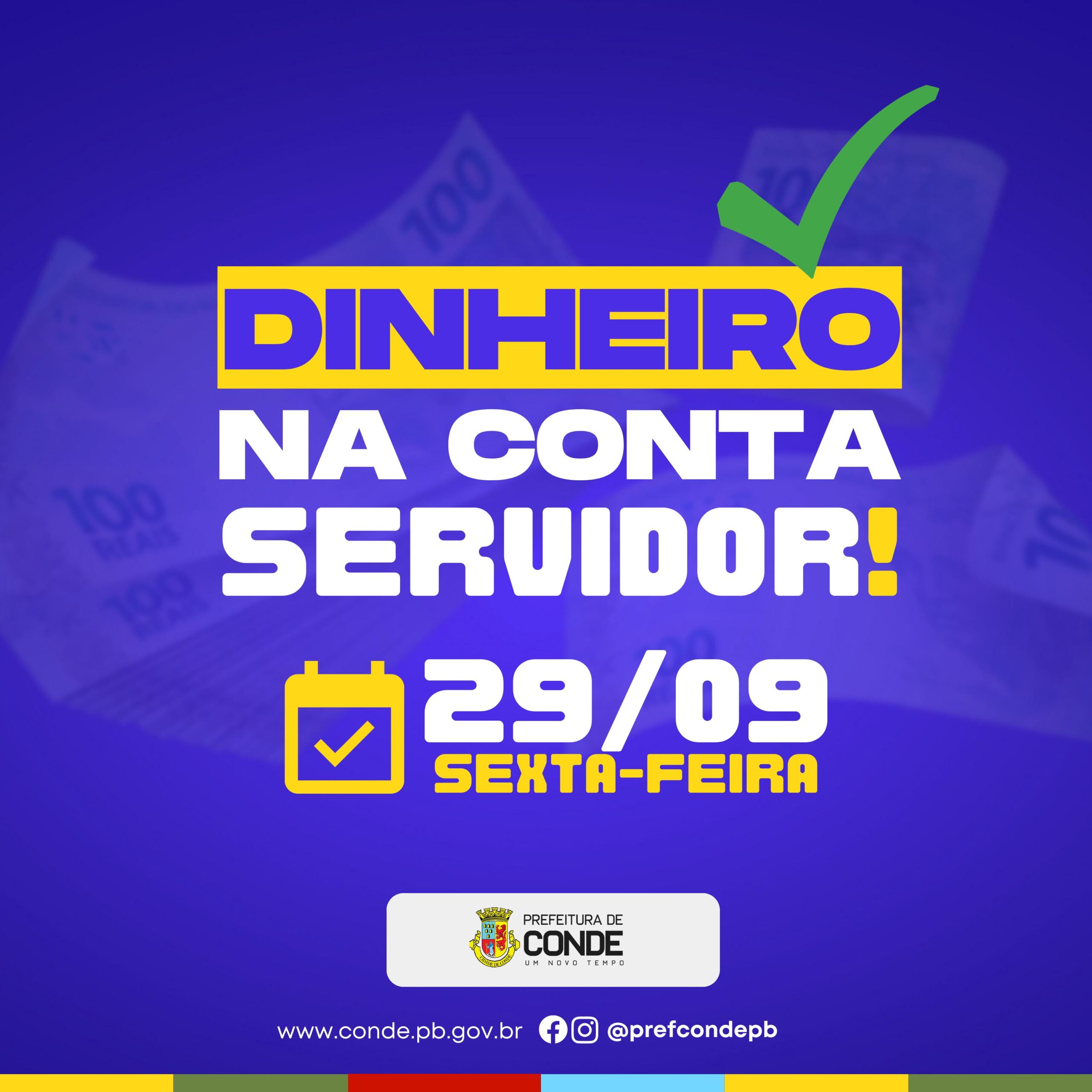 Servidores da Prefeitura de Conde recebem pagamento de setembro na próxima sexta-feira