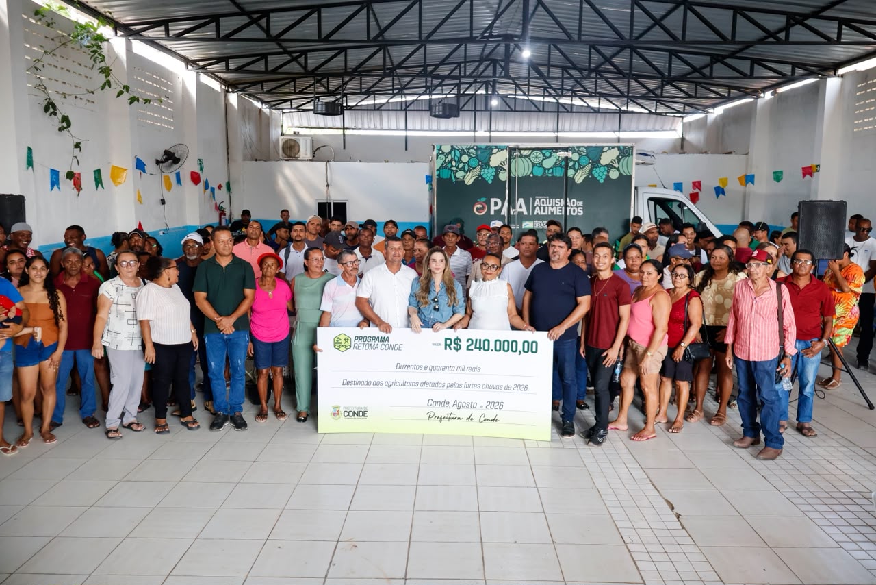 Prefeitura de Conde entrega R$ 240 mil em cheques a agricultores afetados pelas fortes chuvas de 2026